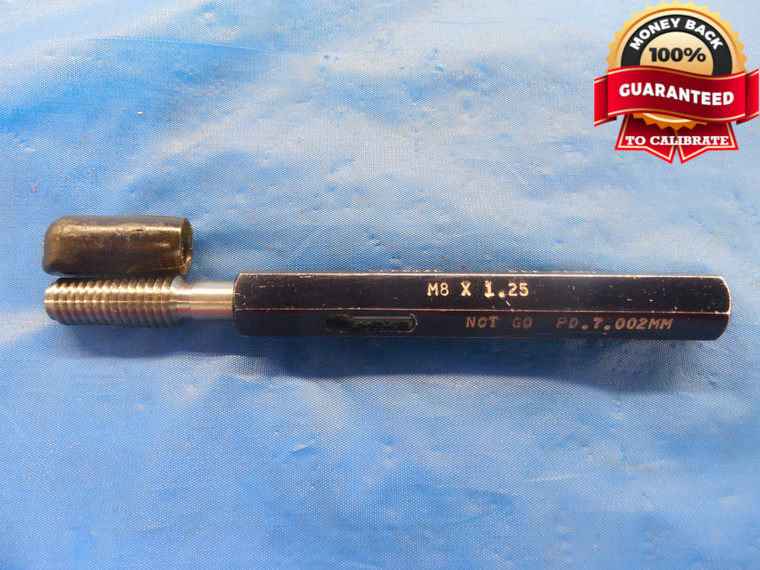 M8 X 1.25 SPECIAL SET THREAD PLUG GAGE 8.0 NO GO ONLY P.D. = 7.002  QUALITY