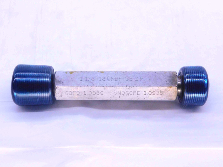 1 1/8 18 UNEF 3B LEFT HAND THREAD PLUG GAGE 1.125 GO NO GO PDS= 1.0889 & 1.0935 - DW2536RD