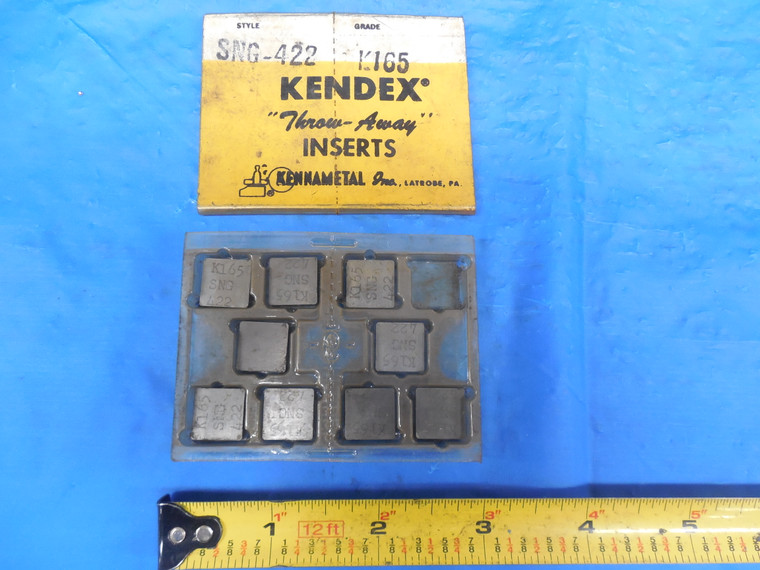 9PCS LOT OF NEW KENNAMETAL KENDEX "THROW AWAY" CARBIDE INSERTS SNG-422 K165