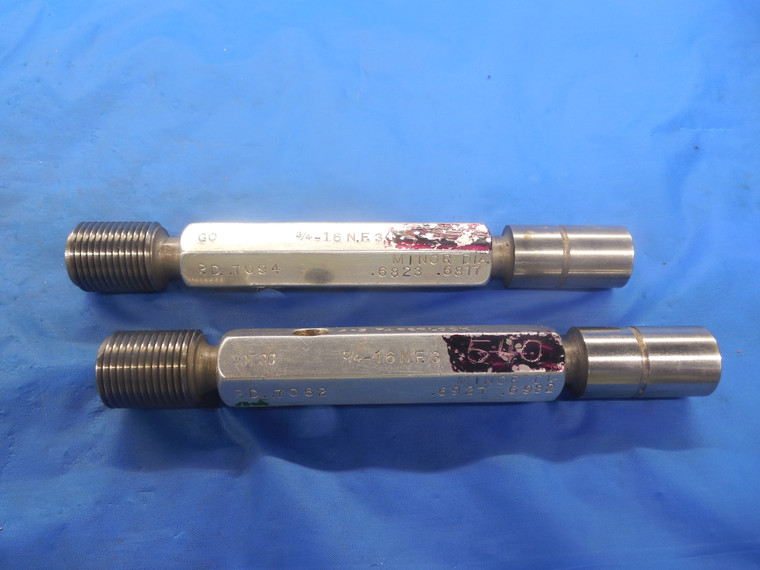 3/4 16 NF 3 SET THREAD PLUG GAGE .75 GO NO GO P.D.'S = .7094 & .7062 UNF-3 TOOL
