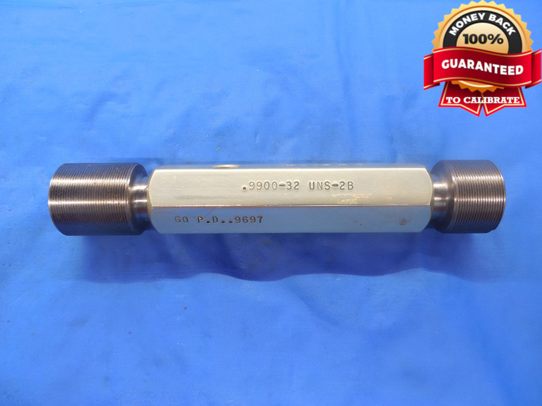 .9900 32 UNS 2B THREAD PLUG GAGE .99 GO NO GO PD'S = .9697 & .9746 1" UNDERSIZE