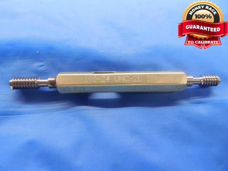 10 24 UNC 2B .003 OVERSIZE THREAD PLUG GAGE #10 .190 GO NO GO PDS= .1659 & .1702