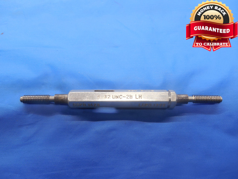 8 32 UNC 2B LEFT HAND SET THREAD PLUG GAGE #8 .164 GO NO GO PD'S = .1428 & .1399