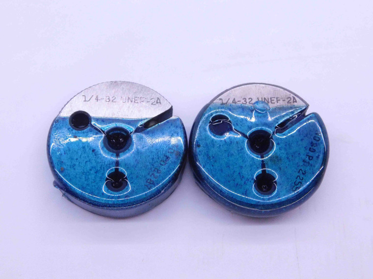 1/4 32 UNEF 2A THREAD RING GAGES .25 .250 .2500 GO NO GO P.D.'S = .2287 & .2255 - DW3007RD