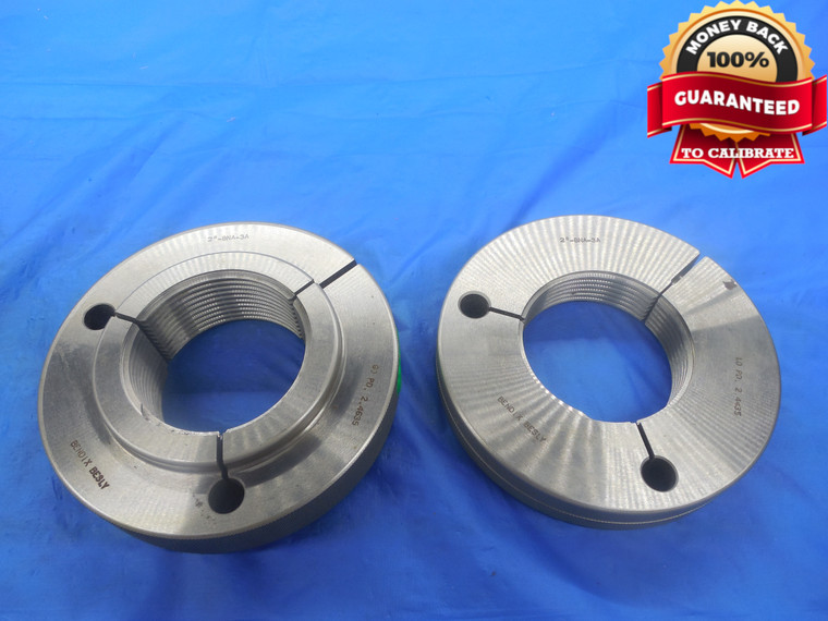 2 1/2 8 NA 3A ACME OVERSIZE SPECIAL THREAD RING GAGES 2.0 GO NOGO= 2.4635 2.4435