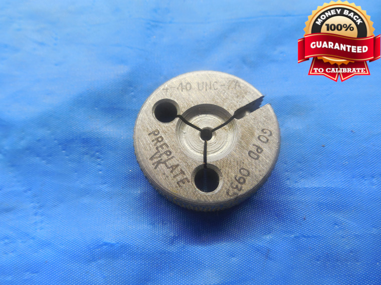 4 40 UNC 2A PREPLATE THREAD RING GAGE #4 .112 GO ONLY P.D. = .0935 NC-2A TOOL - DW3116BU