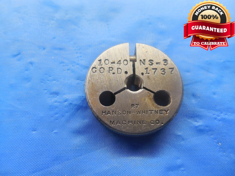 10 40 NS 3 THREAD RING GAGE #10 .190 GO ONLY P.D. = .1737 UNS-3 3A QUALITY TOOL - DW3113BU