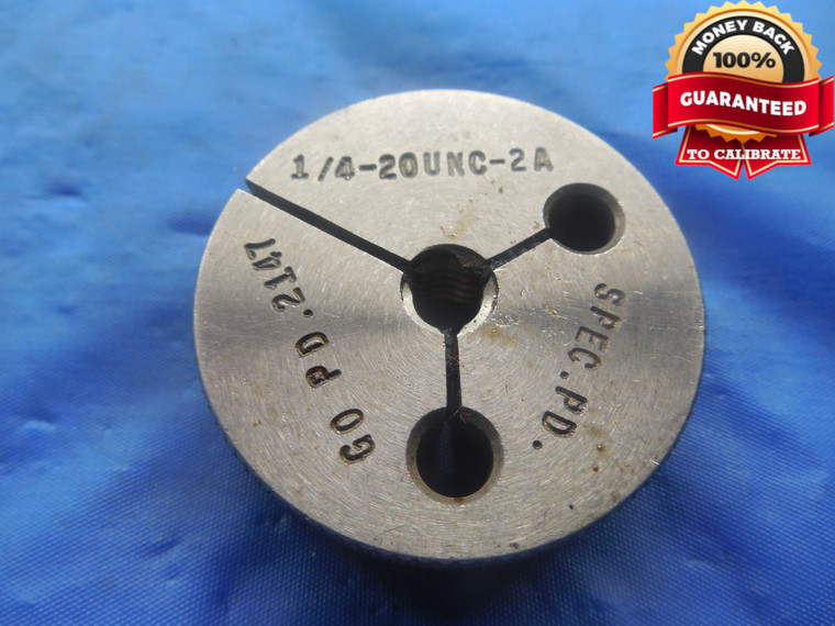 1/4 20 UNC 2A SPECIAL THREAD RING GAGE .25 GO ONLY P.D. = .2147 NC-2A QUALITY - DW3123BU