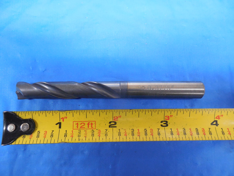 .3775 DIAMETER TIALN COATED SOLID CARBIDE DRILL BIT .3750 +.0025 OVERSIZE 3/8