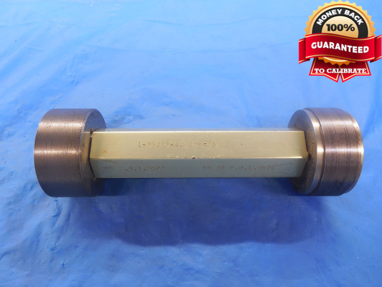 1 29/32 48 UNS 2B THREAD PLUG GAGE 1.90625 1.9062 GO NO GO PDS = 1.8928 & 1.8975 - DW3379RD