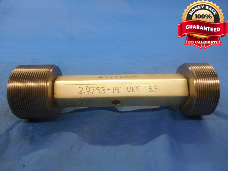 2.0793 14 UNS 3B THREAD PLUG GAGE GO NO GO P.D.'S = 2.0329 & 2.0384 NS-3B TOOL - DW3375RD