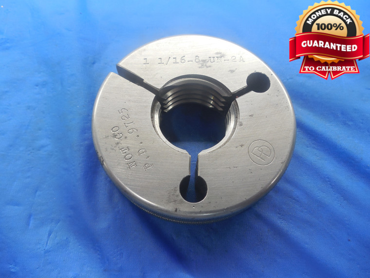 1 1/16 8 UN 2A THREAD RING GAGE 1.0625 NO GO ONLY P.D. = .9725 N-2A QUALITY TOOL - DW3394RD