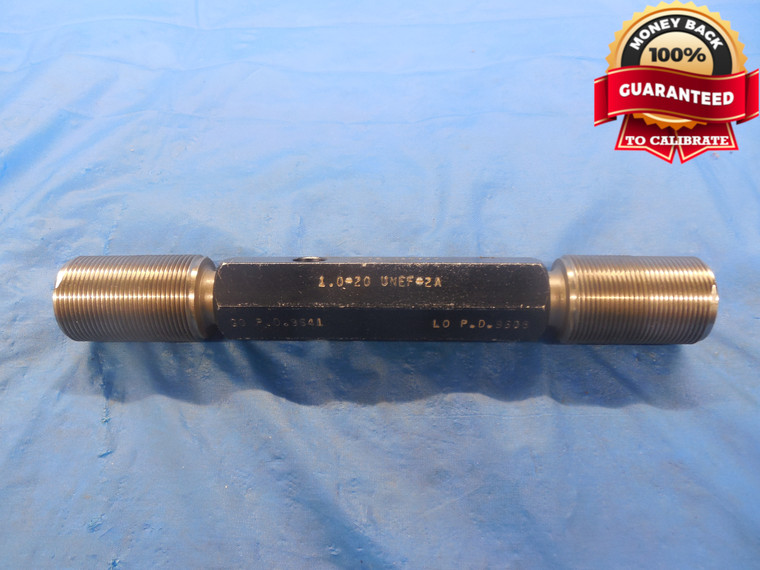 1" 20 UNEF 2A PREPLATE SET THREAD PLUG GAGE 1.0 GO NO GO P.D.'S = .9641 & .9608 - DW3523RD