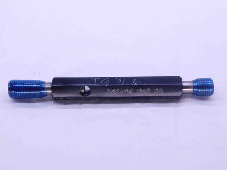 3/8 24 UNF 2B THREAD PLUG GAGE .375 .3750 GO NO GO P.D.'S = .3479 & .3528 CHECK - 38242BP1