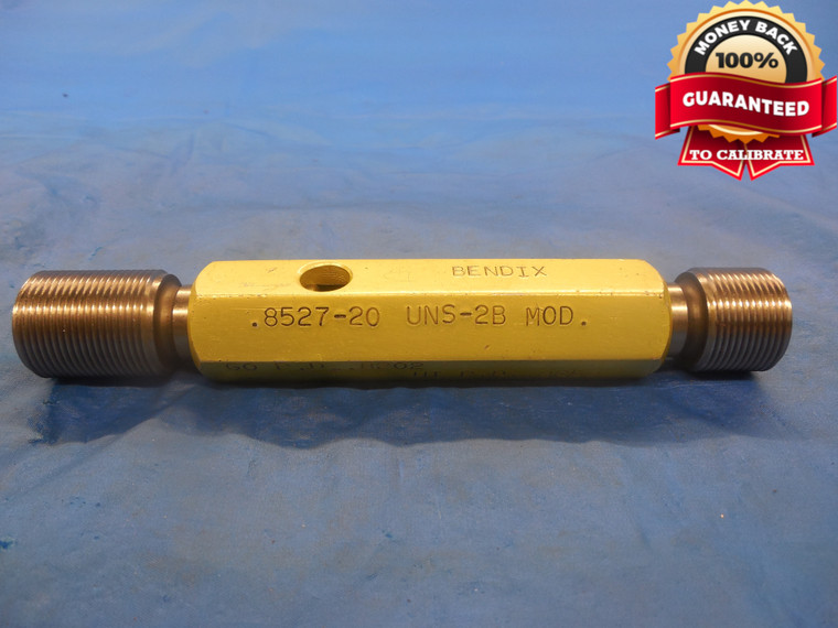 0.8527 20 UNS 2B MODIFIED THREAD PLUG GAGE .8527 GO NO GO P.D.'S = .8202 & .8259 - DW3571RD