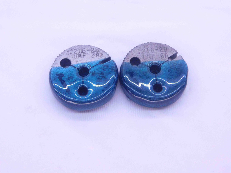 12 28 UNF 2A THREAD RING GAGES #12 .216 .2160 GO NO GO P.D.'S = .1918 & .1886 - DW3620RD