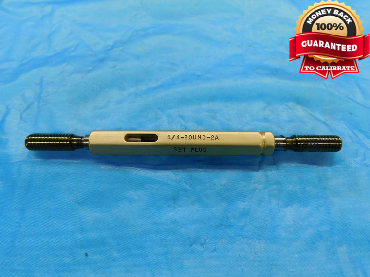 1/4 20 UNC 2A SET THREAD PLUG GAGE .25 .250 GO NO GO P.D.'S = .2164 & .2127 - DW3618RD