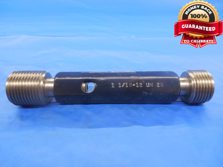 1 1/16 12 UN 2B PREPLATE THREAD PLUG GAGE 1.0625 GO NO GO PD'S = 1.0104 & 1.0151 - DW3668RD