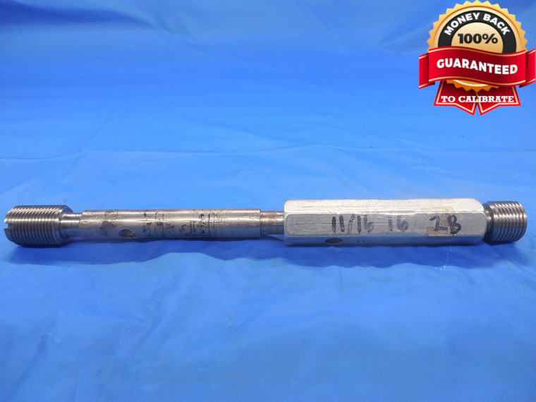 11/16 16 2B LEFT HAND THREAD PLUG GAGE .6875 GO NO GO P.D.'S = .6514 & .6530 LH - DW3714RD