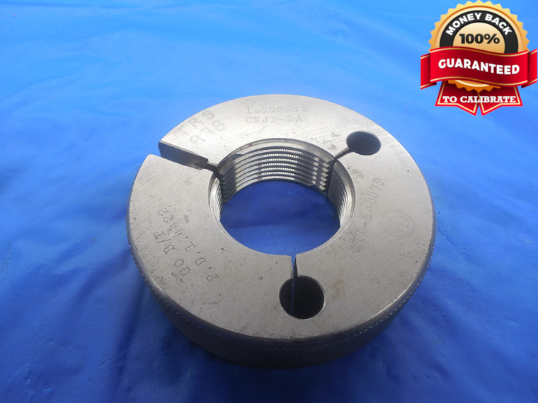 1 1/2 12 UNJF 2A BEFORE PLATE THREAD RING GAGE 1.5 GO ONLY P.D. = 1.4422 TOOL - DW3738BU