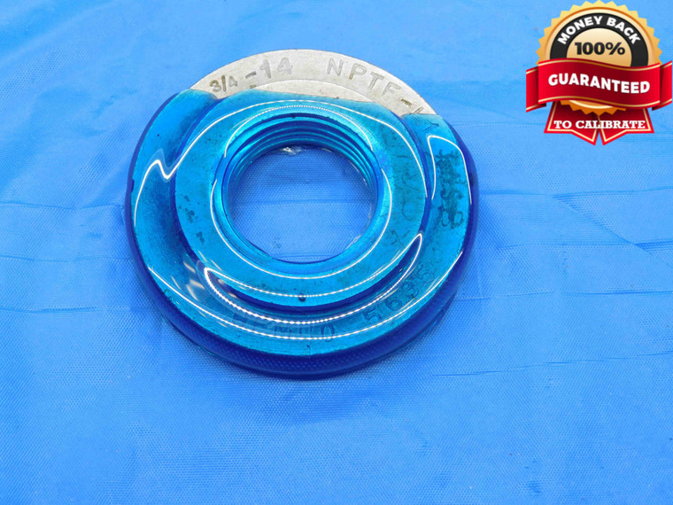 3/4 14 NPTF L1 PIPE THREAD RING GAGE .75 .750 .7500 N.P.T.F. DRYSEAL TAPER CHECK - DW3778RD