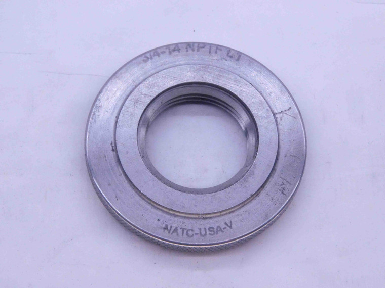 3/4 14 NPTF L1 PIPE THREAD RING GAGE .75 .750 .7500 N.P.T.F. DRYSEAL TAPER CHECK - DW3778RD