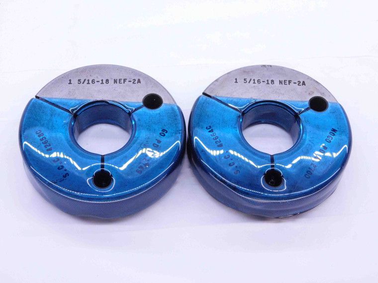 1 5/16 18 UNEF 2A THREAD RING GAGES 1.3125 GO NO GO P.D.'S = 1.2749 & 1.2700 - DT1033BURL