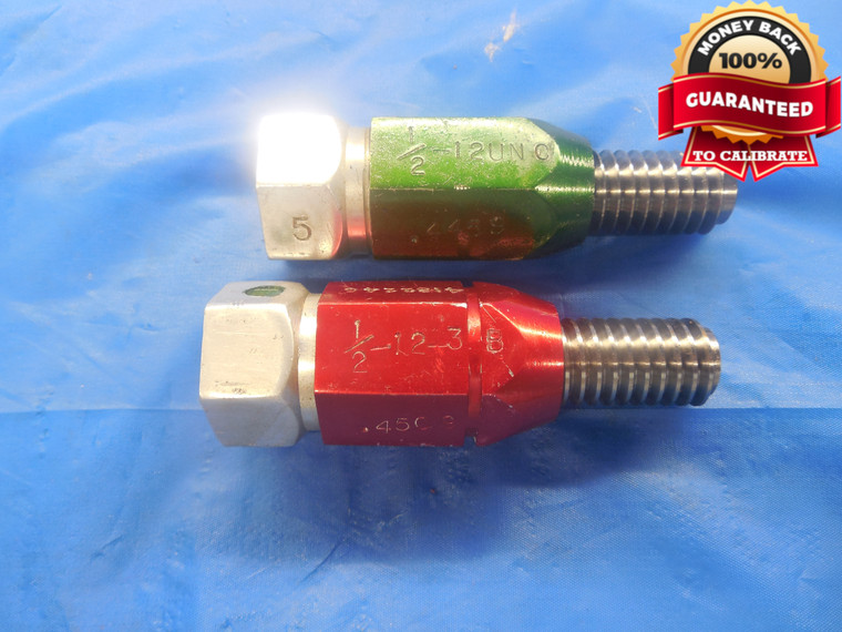 1/2 12 UNC 3B THREAD PLUG GAGE .5 GO NO GO P.D.'S = .4459 & .4509 NC-3B TOOL - DW4048RD