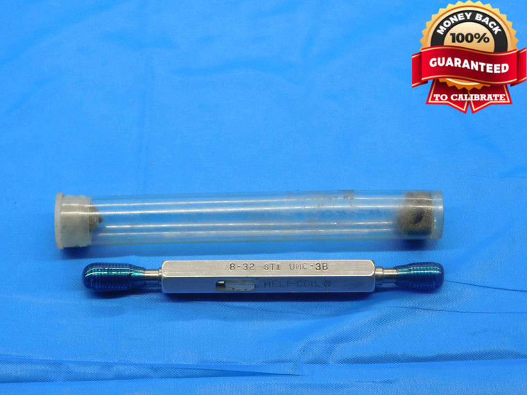 8 32 UNC 3B STI HELICOIL THREAD PLUG GAGE #8 .164 GO NO GO PD'S = .1843 & .1862 - DW4117BU