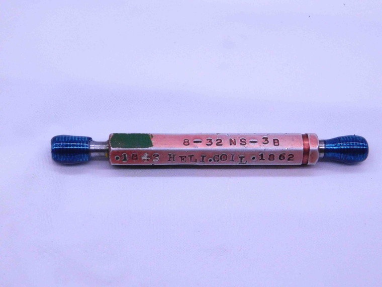 8 32 NC 3B STI HELICOIL THREAD PLUG GAGE #8 .164 GO NO GO = .1843 & .1862 UNC - DW4117BU