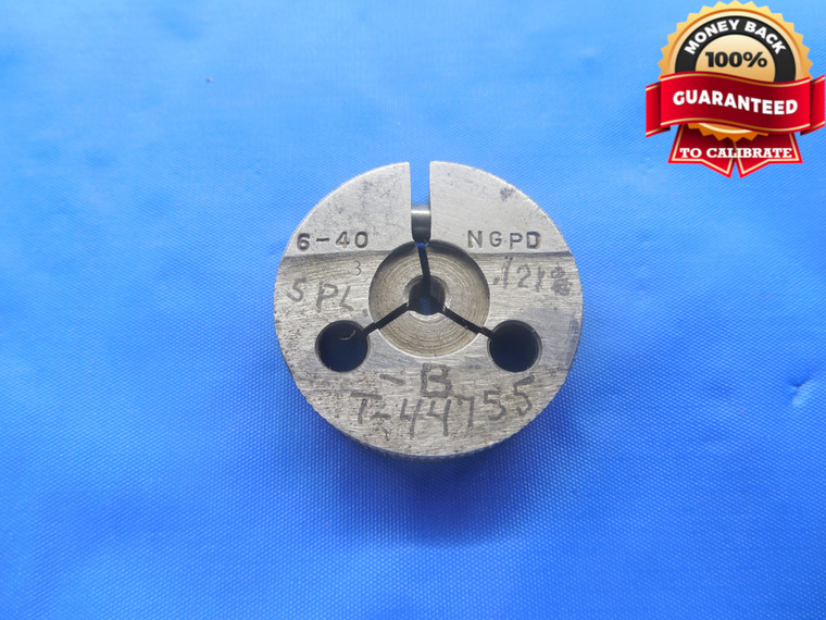 6 40 SPL SPECIAL THREAD RING GAGE #6 .138 NO GO ONLY P.D. = .1216 INSPECTION - DW4123BU