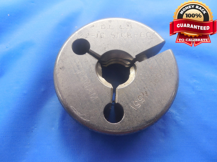 1/2 10 STUB DOUBLE LEAD LEFT HAND THREAD RING GAGE .5 GO ONLY P.D. = .4551 LH - DW4181RD