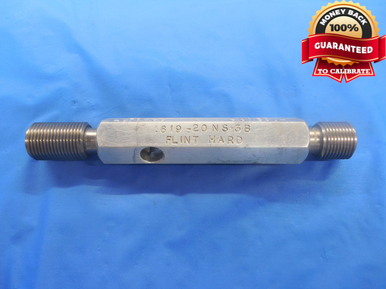 0.619 20 NS 3B THREAD PLUG GAGE .619 GO NO GO P.D.'S = .5865 & .5907 UNS-3B - DW4242RD