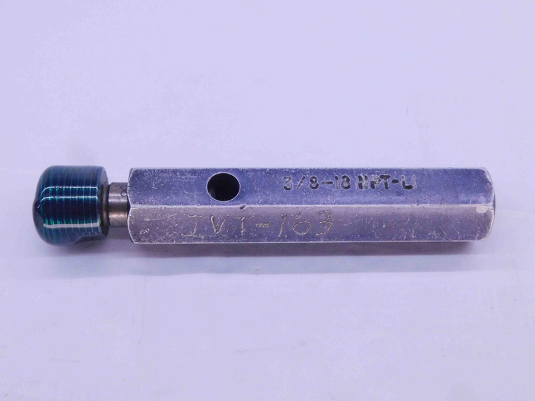 3/8 18 NPT L1 PIPE THREAD PLUG GAGE .375 .3750 N.P.T. NATIONAL TAPER INSPECTION - 3818NPTL1P1