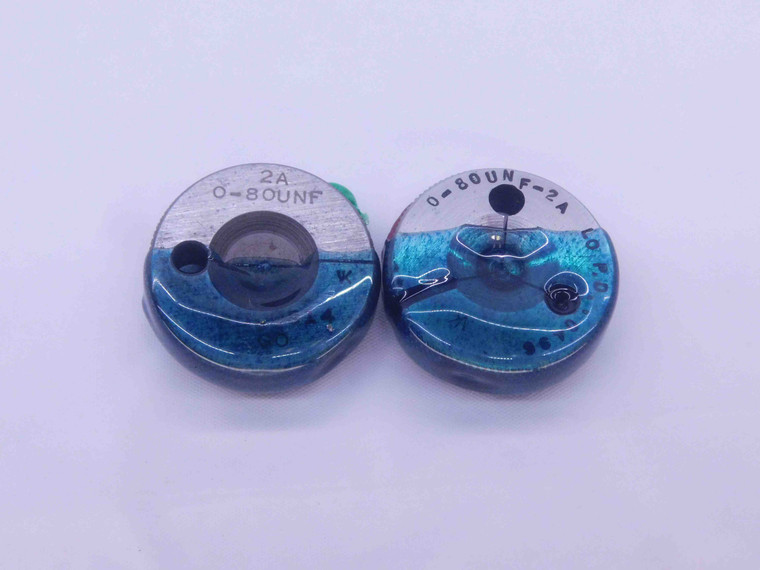 0 80 UNF 2A THREAD RING GAGES #0 .060 .0600 GO NO GO P.D.'S = .0514 & .0496 - DW4333BU