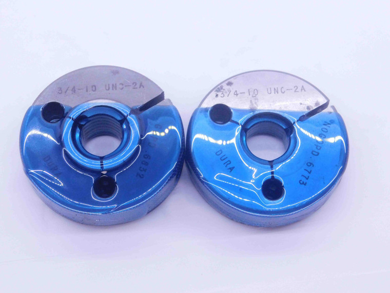 3/4 10 UNC 2A THREAD RING GAGES .75 .750 .7500 GO NO GO P.D.'S = .6832 & .6773 - DW4336BU