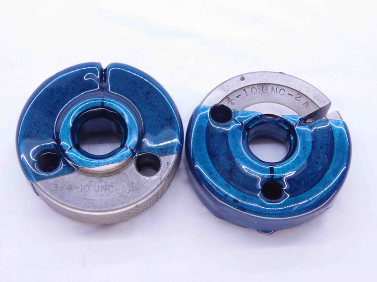 3/4 10 UNC 2A THREAD RING GAGES .75 .750 .7500 GO NO GO P.D.'S = .6832 & .6773 - DW4336BU