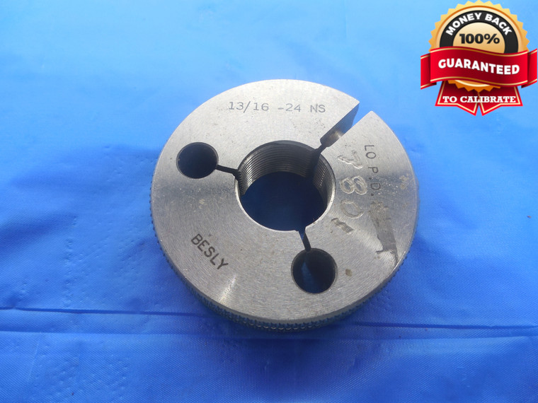 13/16 24 NS THREAD RING GAGE .8125 NO GO ONLY P.D. = .7801 UNS 13/16"-24 TOOL - DW4365RD