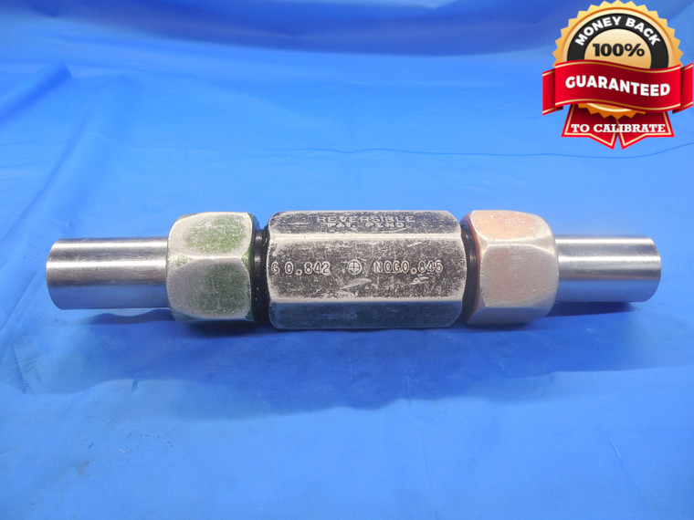 .8420 & .8450 CLASS X PIN PLUG GAGE GO NO GO .8438 -.0018 UNDERSIZE 27/32 21.387