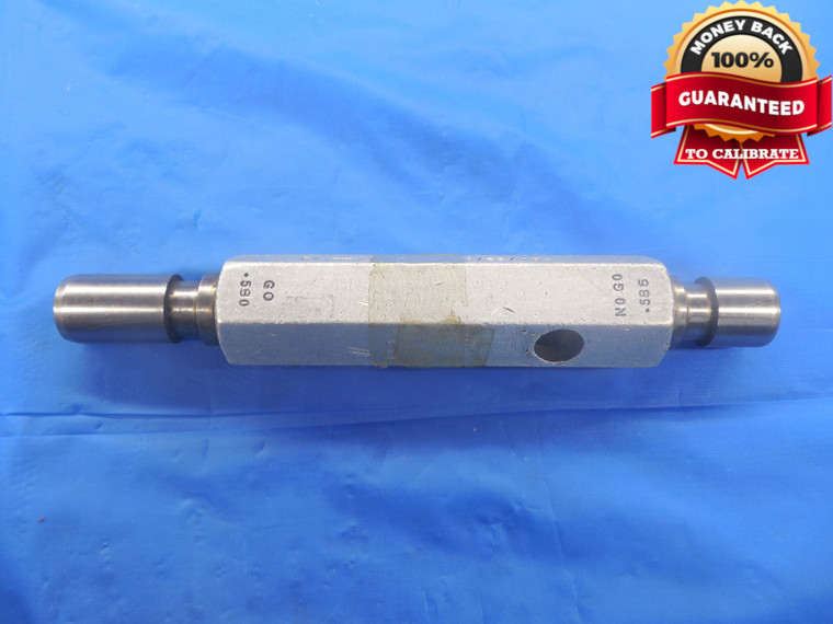 .5800 & .5860 PIN PLUG GAGE GO NO GO .5938 -.0138 UNDERSIZE 19/32 14.884 mm