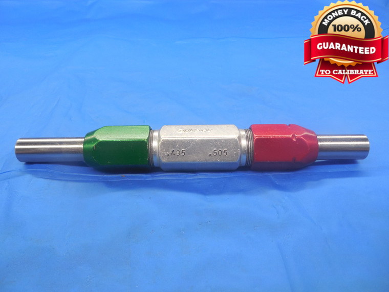.4950 & .5050 PIN PLUG GAGE GO NO GO .5000 -.0050 UNDERSIZE 1/2 12.827 mm TOOL