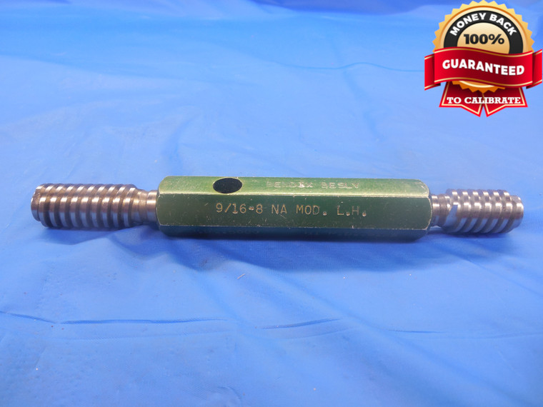 9/16 8 NA MOD LEFT HAND MODIFIED DOUBLE LEAD THREAD PLUG GAGE .5625 GO NO GO = .5000 .5155 - DW4521RD