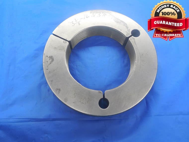 3 3/8 16 N 3A THREAD RING GAGE 3.375 NO GO ONLY P.D. = 3.3301 UN-3A INSPECTION - DW4558RD