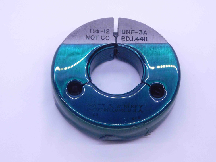 1 1/2 12 UNF 3A THREAD RING GAGE 1.5 1.50 1.500 1.5000 NO GO ONLY P.D. = 1.4411 - DW4582RD