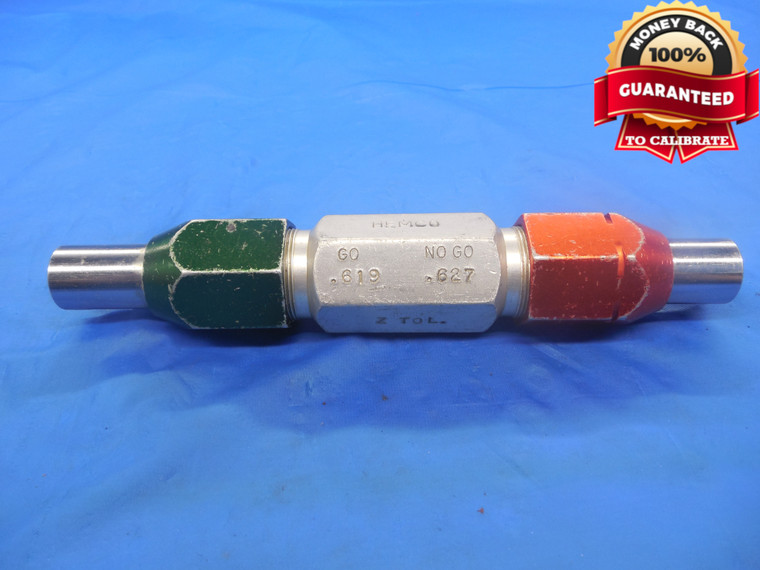 .6190 & .6270 CLASS Z PIN PLUG GAGE GO NO GO .6250-.0060 5/8 15.926 mm .619 .627