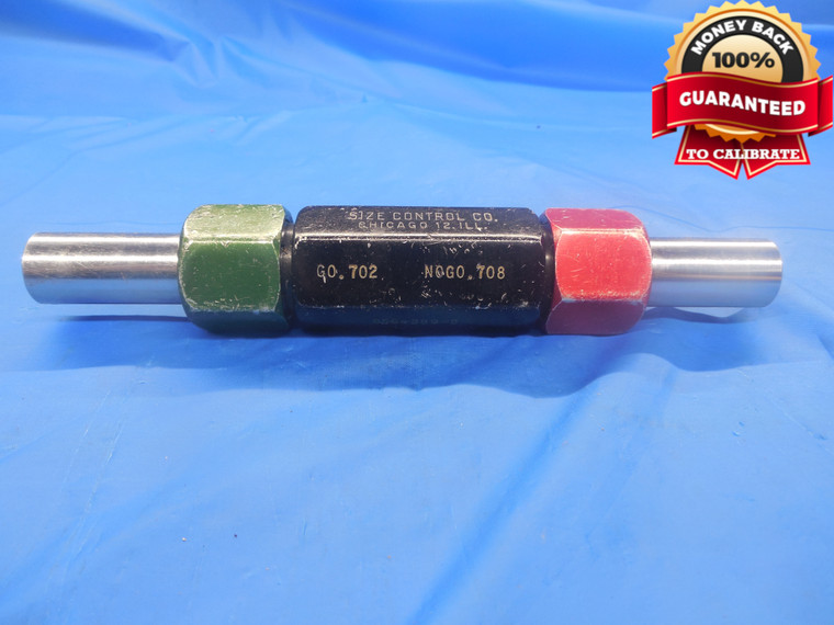 .7020 & .7080 CLASS Y PIN PLUG GAGE GO NO GO .6875 +.0145 11/16 17.983 .702 .708
