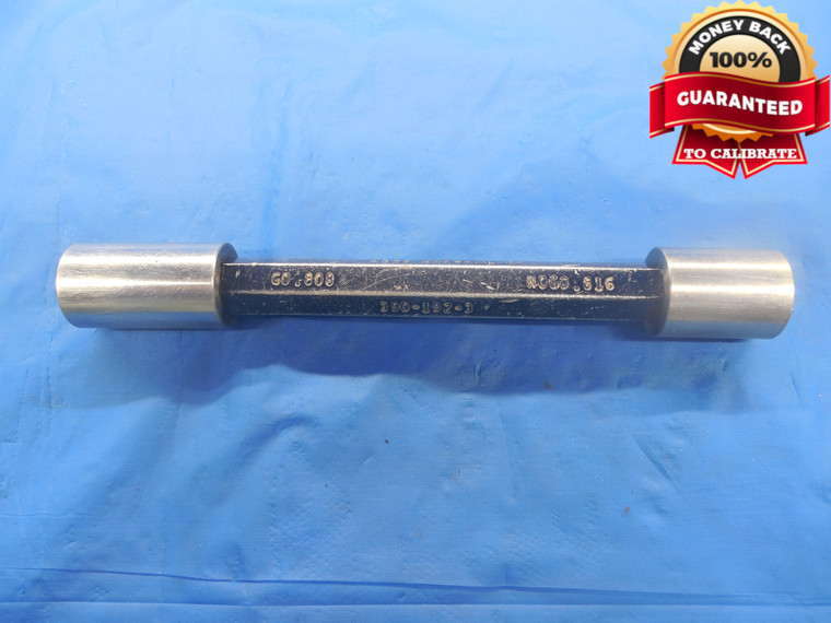 .8080 & .8160 CL Y PIN PLUG GAGE GO NO GO .8125 -.0045 UNDERSIZE 13/16 .808 .816