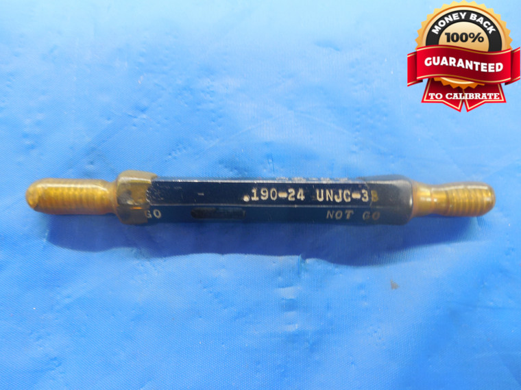 10 24 UNJC 3B THREAD PLUG GAGE #10 .190 GO NO GO P.D.'S = .1629 & .1661 TOOL - DW4736RD