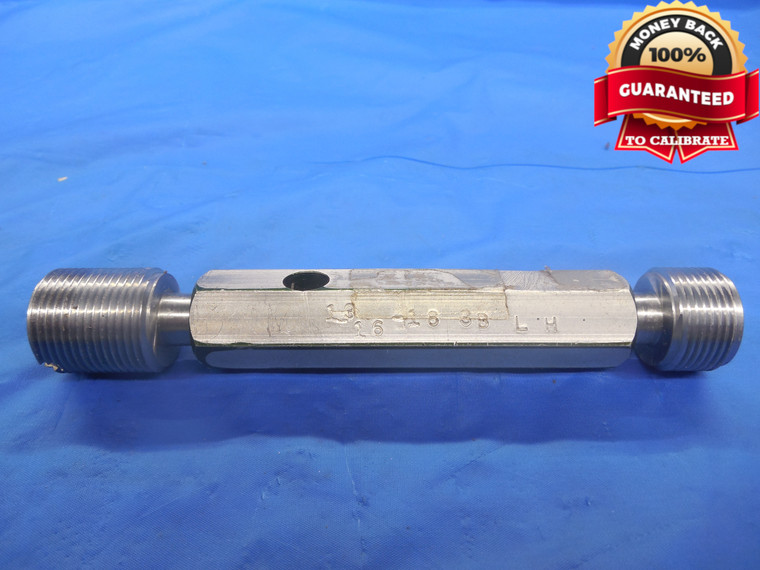 13/16 18 3B LEFT HAND THREAD PLUG GAGE .8125 GO NO GO P.D.'S = .7764 & .7809 LH - DW4746RD