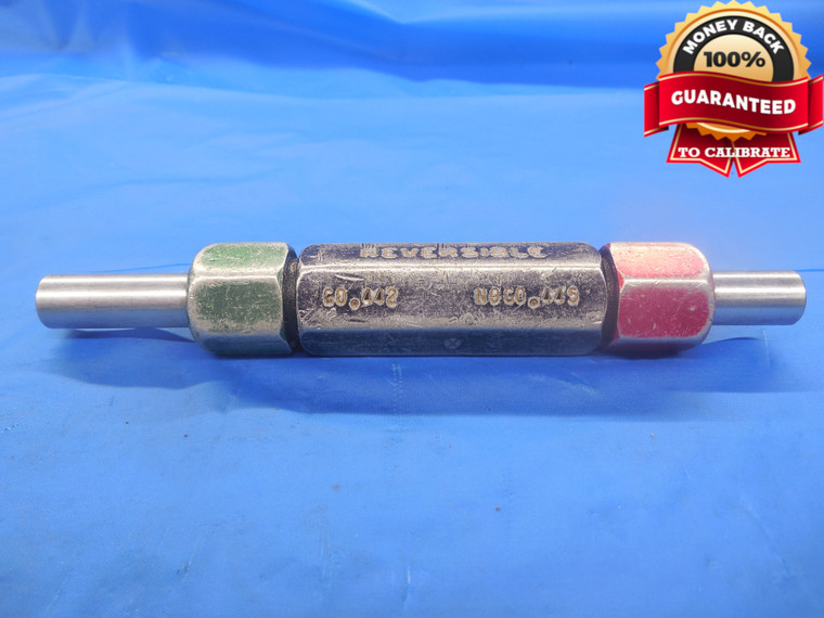 .4420 & .4450 CLASS X PIN PLUG GAGE GO NO GO .4375+.0045 OVERSIZE 7/16 .442 .445